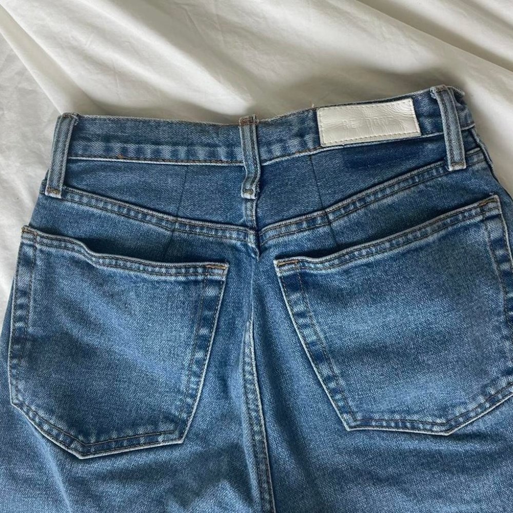 Redone straight leg blue jeans - Picture 4 of 5